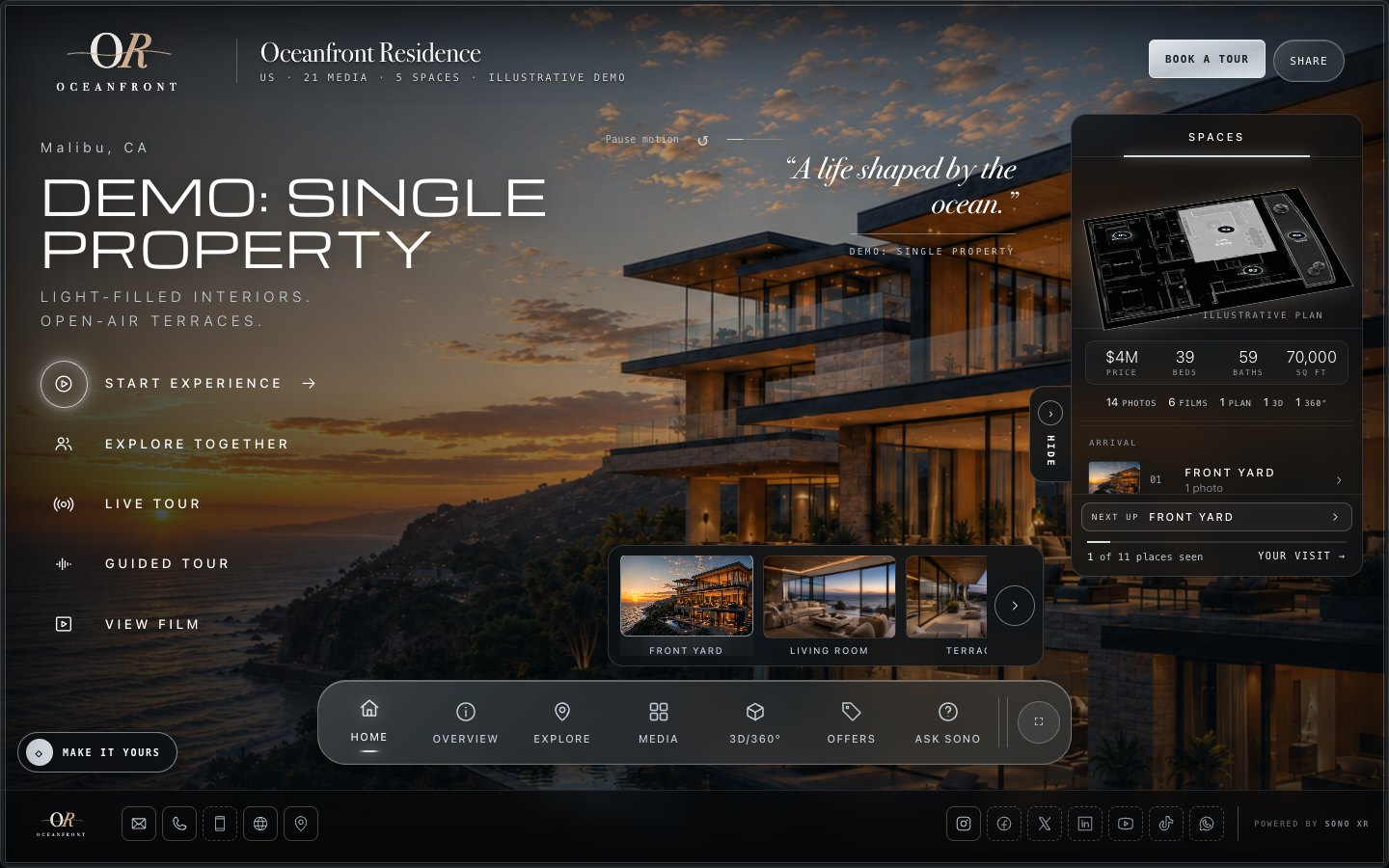 The Oceanfront Residence demo Showcase